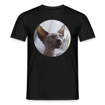 Nude cat don sphynx cat - Men's T-Shirt - black - Front - AI Model Male 178 light (178cm)