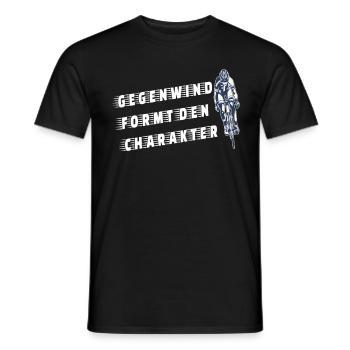Rennrad Gegenwind formt den Charakter - Männer T-Shirt - Schwarz - Vorne - AI Model Male 178 light (178cm)