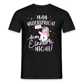 Einhorn Unicorn Spruch Fuck You - Männer T-Shirt - Schwarz - Vorne - AI Model Male 178 light (178cm)