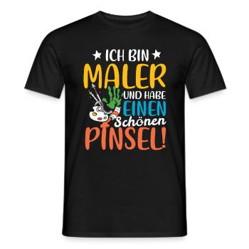 Painter brush artist painter saying gift - Men's T-Shirt - black - Front - AI Model Male 178 light (178cm)