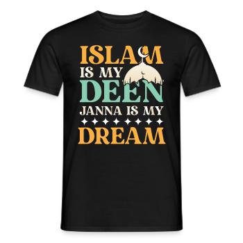 ISLAM IS MY DEEN JANNA IS MY DREAM - Männer T-Shirt - Schwarz - Vorne - AI Model Male 178 light (178cm)