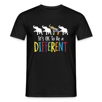 It s ok to be different - Elefant Autism Autist - Men's T-Shirt - black - Front - AI Model Male 178 light (178cm)
