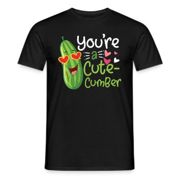 A cute cumber Valentinstag Spruch Gurke - Männer T-Shirt - Schwarz - Vorne - AI Model Male 178 light (178cm)