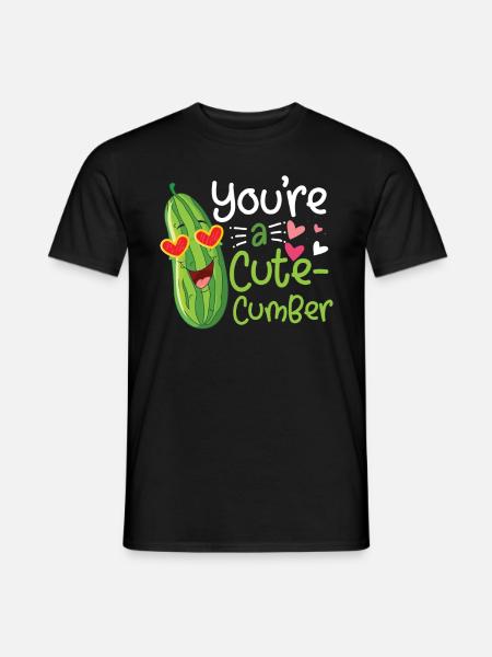 Un mignon valentine cumber disant concombre - T-shirt homme - noir