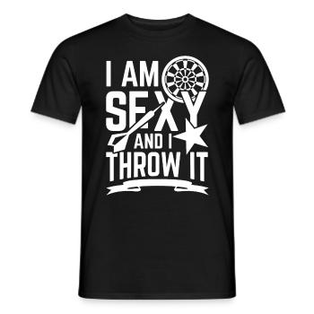Sexy Darts Dart Dartspieler Dartpfeil Dartboard - Männer T-Shirt - Schwarz - Vorne - AI Model Male 178 light (178cm)