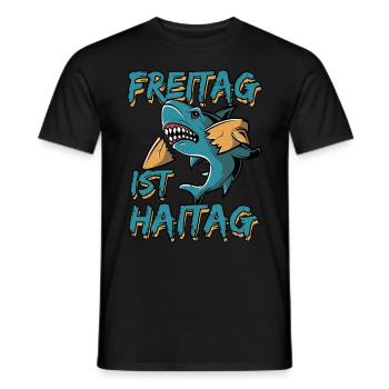 Vendredi est le week-end de jeu de mots drôle - T-shirt homme - noir - Devant - AI Model Male 178 light (178cm)