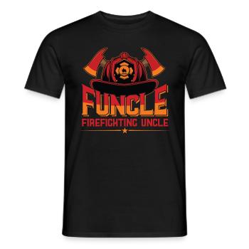 Oncle du service d'incendie Funcle Firefighting Oncle - T-shirt homme - noir - Devant - AI Model Male 178 light (178cm)