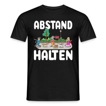Abstand Halten Oma Hunde Gassi Sicherheitsabstand - Männer T-Shirt - Schwarz - Vorne - AI Model Male 178 light (178cm)