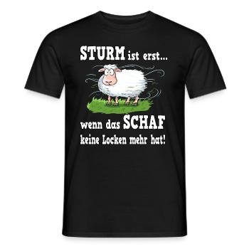 Schafe für einen Ostsee und Nordsee Urlauber - Männer T-Shirt - Schwarz - Vorne - AI Model Male 178 light (178cm)