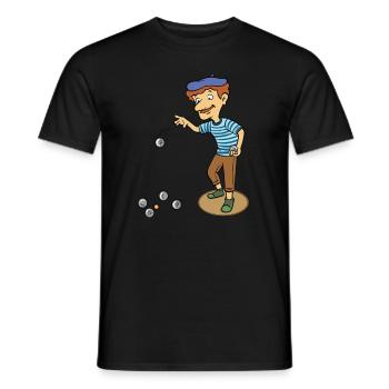 Frenchman plays petanque design for a petanque - Men's T-Shirt - black - Front - AI Model Male 178 light (178cm)