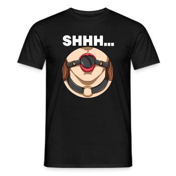 Bâillon buccale Sex toys pour une dominatrice - T-shirt homme - noir - Devant - AI Model Male 178 light (178cm)