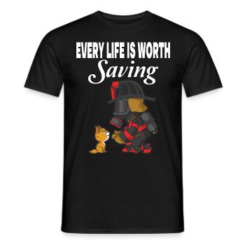 Every life is worth saving - Men's T-Shirt - black - Front - AI Model Male 178 light (178cm)
