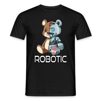 Lustiger Bär Roboter Robotic Kuscheln Cyborg - Männer T-Shirt - Schwarz - Vorne - AI Model Male 178 light (178cm)