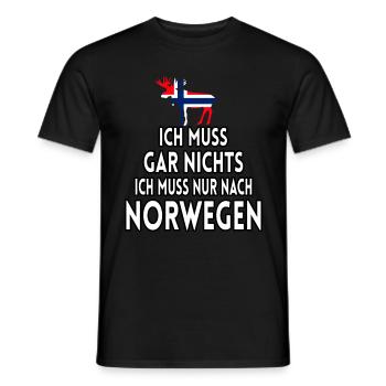 Ich Muss Gar Nichts Ich Muss Nur Nach Norwegen - Männer T-Shirt - Schwarz - Vorne - AI Model Male 178 light (178cm)