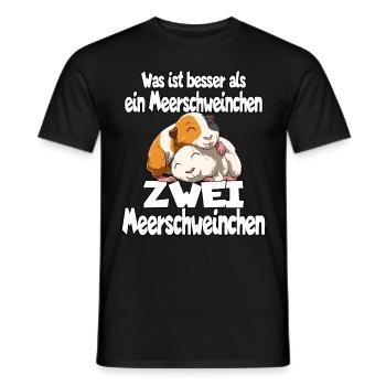 Was ist besser als ein Meerschweinchen Zwei - Männer T-Shirt - Schwarz - Vorne - AI Model Male 178 light (178cm)