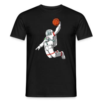 Astronaut Basketball Milky Way Space - Men's T-Shirt - black - Front - AI Model Male 178 light (178cm)