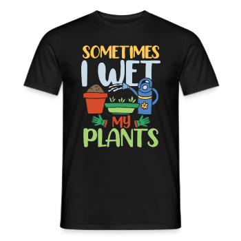 SOMETIMES I WET MY PLANTS - Männer T-Shirt - Schwarz - Vorne - AI Model Male 178 light (178cm)