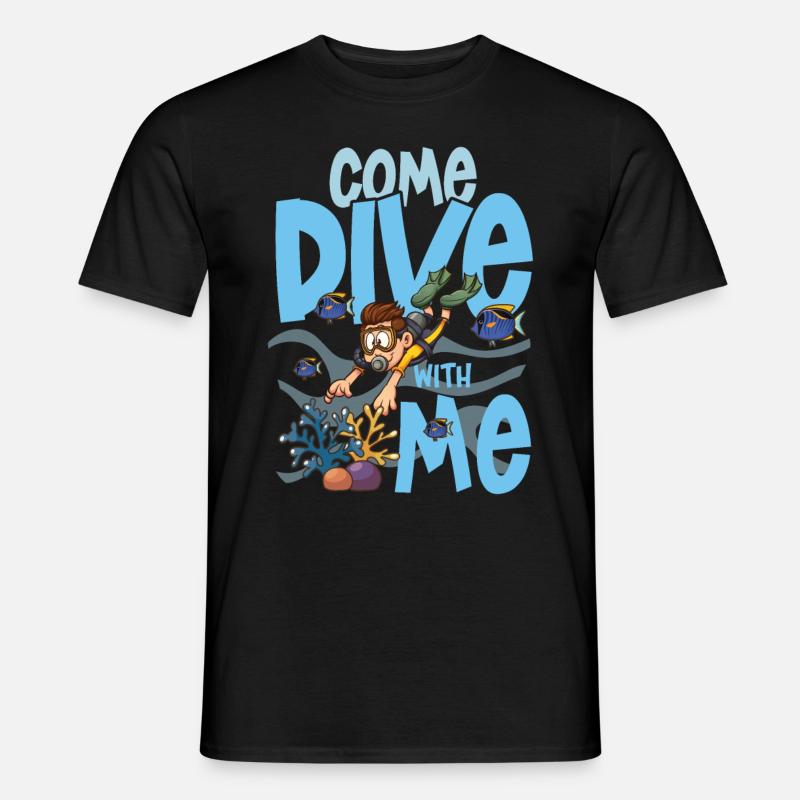 COME DIVE WITH ME - diving - Men's T-Shirt - black