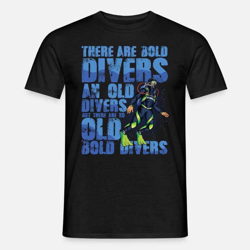 Bold and Old Divers - Männer T-Shirt - Schwarz