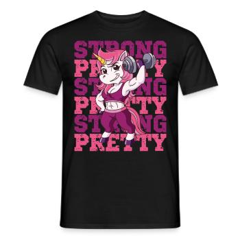 Fitness Muskeln Training Einhorn - Männer T-Shirt - Schwarz - Vorne - AI Model Male 178 light (178cm)