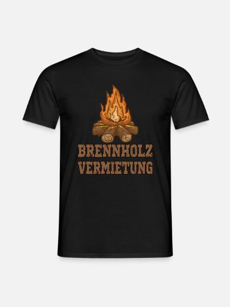 Brennholz Vermietung - Männer T-Shirt - Schwarz