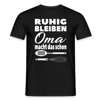 Ruhig bleiben Oma macht das schon für die Oma - Männer T-Shirt - Schwarz - Vorne - AI Model Male 178 light (178cm)