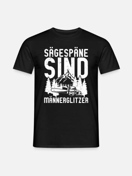 Sägespäne sind Männerglitzer - Männer T-Shirt - Schwarz