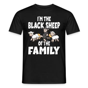 Ich bin das schwarze Schaf der Familie - Männer T-Shirt - Schwarz - Vorne - AI Model Male 178 light (178cm)