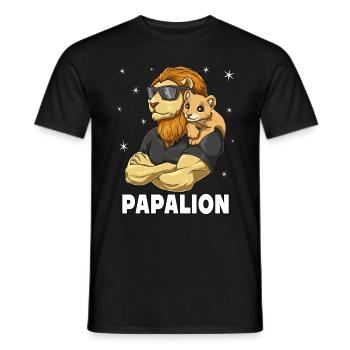 Papalion Löwe Papa und Baby Papa Vatertag für - Männer T-Shirt - Schwarz - Vorne - AI Model Male 178 light (178cm)