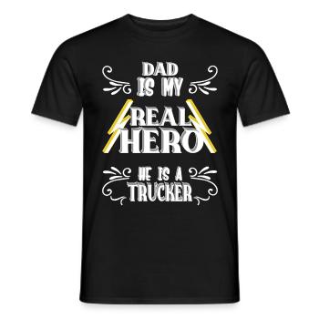 Papa mon vrai héros, camionneur, fierté, cadeau, - T-shirt homme - noir - Devant - AI Model Male 178 light (178cm)