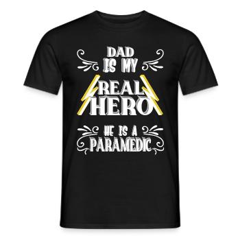 Papa mon vrai héros, ambulancier, fierté, cadeau, - T-shirt homme - noir - Devant - AI Model Male 178 light (178cm)