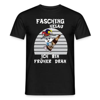Fasching Helau, Osterhase feiert Karneval, Helau - Männer T-Shirt - Schwarz - Vorne - AI Model Male 178 light (178cm)