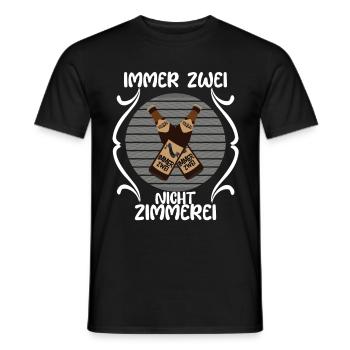 Immer Zwei, Nicht Zimmerei, witziges für den Allta - Männer T-Shirt - Schwarz - Vorne - AI Model Male 178 light (178cm)