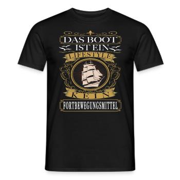Das boot ist ein Lifestyle - Schiffe - Männer T-Shirt - Schwarz - Vorne - AI Model Male 178 light (178cm)