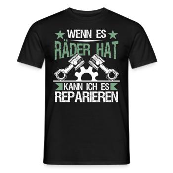 Motor Zylinder Auto Werkstatt Mechaniker Geschenk - Männer T-Shirt - Schwarz - Vorne - AI Model Male 178 light (178cm)