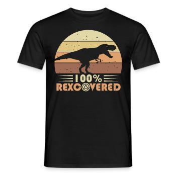 Foi Sobriété Vie sobre Dépendance T-Rex - T-shirt homme - noir - Devant - AI Model Male 178 light (178cm)