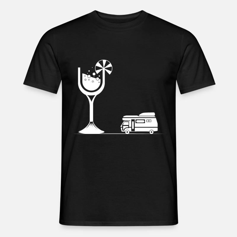 Wein - Camping Van - (2) - Männer T-Shirt - Schwarz