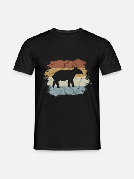 Vintage Retro Tapir Schabrackentapir 60er Geschenk - Männer T-Shirt - Schwarz