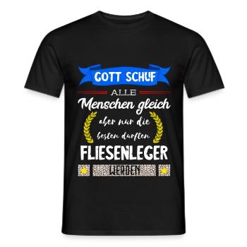 Fliesenleger Fliesen Legen Bodenleger Geschenke - Männer T-Shirt - Schwarz - Vorne - AI Model Male 178 light (178cm)