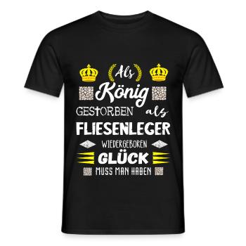 Fliesenleger Fliesen Legen Bodenleger Geschenke - Männer T-Shirt - Schwarz - Vorne - AI Model Male 178 light (178cm)