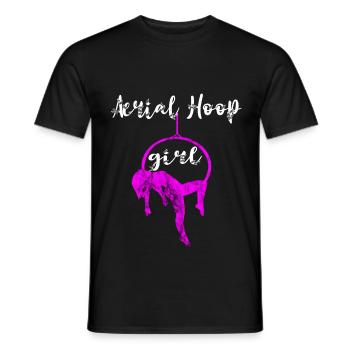 Aerial Hoop Girl Silks Yoga Pole Dance Circus - Männer T-Shirt - Schwarz - Vorne - AI Model Male 178 light (178cm)