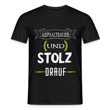 Stolzer Asphaltbauer Asphalt Bauarbeiter Straßenba - Männer T-Shirt - Schwarz - Vorne - AI Model Male 178 light (178cm)