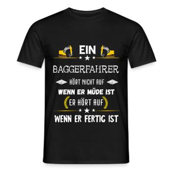 Baggerfahrer Baggerführer Bagger Fahren Spruch - Männer T-Shirt - Schwarz - Vorne - AI Model Male 178 light (178cm)