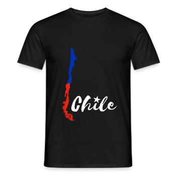 Chile Karte Umriss Chilenische Flagge Chile Reise - Männer T-Shirt - Schwarz - Vorne - AI Model Male 178 light (178cm)