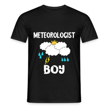 Meteorologe Junge Wetter Metorologie Sturm Wetterf - Männer T-Shirt - Schwarz - Vorne - AI Model Male 178 light (178cm)