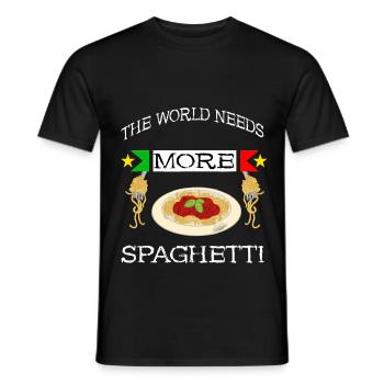 Italian Pasta Die Welt Braucht Mehr Spaghetti Nude - Männer T-Shirt - Schwarz - Vorne - AI Model Male 178 light (178cm)