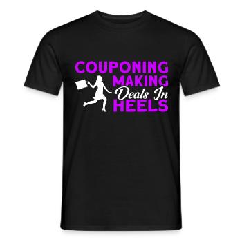 Coupon Shopper Discount Couponer Vente à prix réduit - T-shirt homme - noir - Devant - AI Model Male 178 light (178cm)