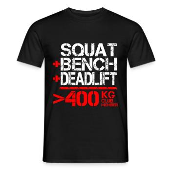 Powerlifting 400 kg Membre du Club - T-shirt homme - noir - Devant - AI Model Male 178 light (178cm)