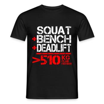 Dynamophilie 510 kg Membre du Club - T-shirt homme - noir - Devant - AI Model Male 178 light (178cm)