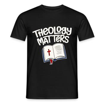 Questions de théologie 4 - T-shirt homme - noir - Devant - AI Model Male 178 light (178cm)
